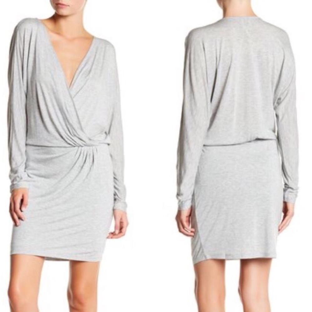 NWT HAUTE HIPPIE v-neck gray dress